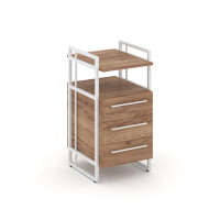 Rift Direct Тумба приставная RF.TPRR-001 Дуб Табак/Металл Белый/Белый Ручки 424*500*821