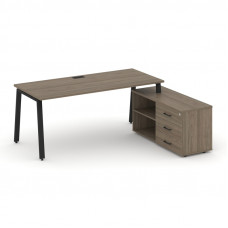 Style Project Direct Стол письменный с греденцией правой SN-6A.SRG-023.M(R) Вяз Благородный/Металл Ч