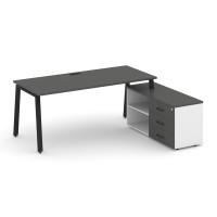 Style Project Direct Стол письменный с греденцией правой SN-6A.SRG-024.M(R) Антрацит/Белый/Антрацит/