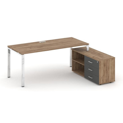 Style Project Direct Lux Стол письменный с греденцией правой M-SN-6P.SRG-023.M(R) Дуб Табак/Дуб Таба