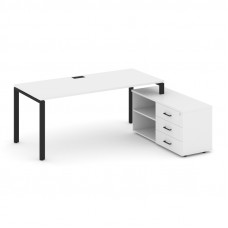 Style Project Direct Стол письменный с греденцией правой SN-6P.SRG-025.M(R) Белый/Металл Черный/Загл