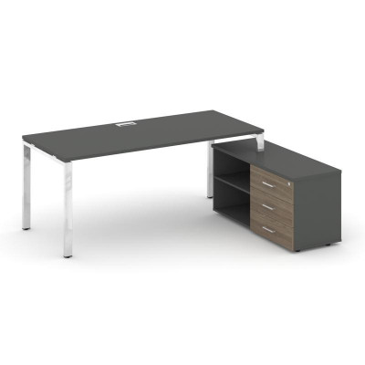 Style Project Direct Lux Стол письменный с греденцией правой M-SN-6P.SRG-015.M(R) Антрацит/Антрацит/