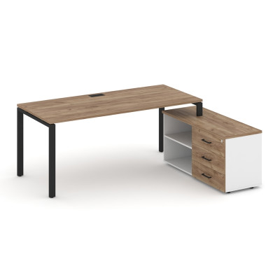 Style Project Direct Стол письменный с греденцией правой SN-6P.SRG-013.M(R) Дуб Табак/Белый/Дуб Таба