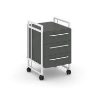 Rift Direct Тумба мобильная RF.TMR-001 Антрацит NEW/Металл Белый/Белый Ручки 424*500*680