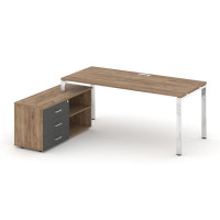 Style Project Direct Lux Стол письменный с греденцией левой M-SN-6P.SRG-025.M(L) Дуб Табак/Дуб Табак