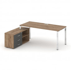 Style Project Direct Lux Стол письменный с греденцией левой M-SN-6P.SRG-025.M(L) Дуб Табак/Дуб Табак