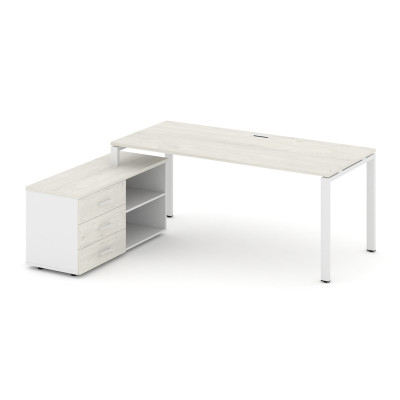 Style Project Direct Стол письменный с греденцией левой SN-6P.SRG-023.M(L) Дуб Наварра/Белый/Дуб Нав