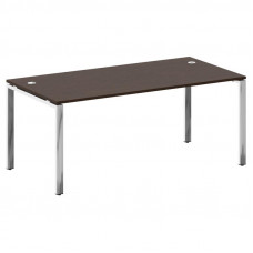 Metal System Direct Стол рабочий руковод. П-обр. м/к БП.СРР-5.9 Венге Цаво/Нержавеющая Сталь 1800*90