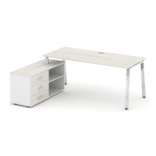Style Project Direct Lux Стол письменный с греденцией левой M-SN-6A.SRG-025.M(L) Дуб Наварра/Белый/Д