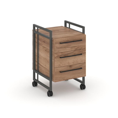 Rift Direct Тумба мобильная RF.TMR-001 Дуб Табак/Металл Антрацит/Черный Ручки 424*500*680