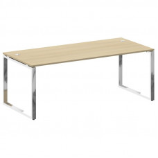 Metal System Direct Стол рабочий руковод. О-обр. м/к БО.СРР-6.9 Акация Лорка/Нержавеющая Сталь 2000*