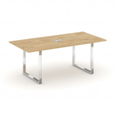 Style Project Direct Lux Стол переговорный M-SN-6O.SPRG-198 Тиквуд Светлый/Нержавеющая Сталь/Хром 19