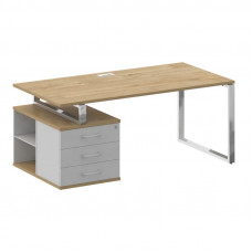 Стол руководителя с опорной тумбой, левый Шифт 1800*904*753 SK.SRT-180 (L) Тиквуд Светлый/Белый Бриллиант