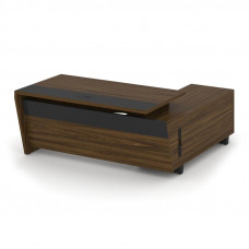 Corner Стол руководителя с тумбой COR.SRT-18 (L) Орех Лоренцо/Графит/Металл Графит 1800*1800*750