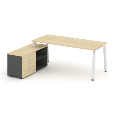 Style Project Direct Стол письменный с греденцией левой SN-6A.SRG-016.M(L) Акация Лорка/Антрацит/Ака