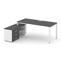 Style Project Direct Стол письменный с греденцией левой SN-6P.SRG-014.M(L) Антрацит/Белый/Антрацит/М