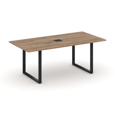 Style Project Direct Стол переговорный SN-6O.SPRG-198 Дуб Табак/Металл Черный/Заглушка Металл Черный