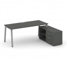 Style Project Direct Стол письменный с греденцией правой SN-6A.SRG-025.M(R) Антрацит/Металл Серый/За