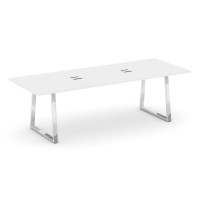 Style Project Direct Lux Стол переговорный M-SN-6T1.SPRG-258 Белый/Нержавеющая Сталь/Хром 2580*980*2