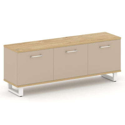 Шифт Греденция большая SK.GR-B.P Тиквуд Светлый/Капучино/Металл Белый 1797*450*680