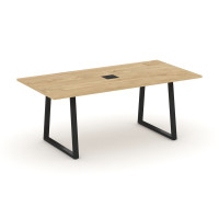 Style Project Direct Стол переговорный SN-6T1.SPRG-198 Тиквуд Светлый/Металл Черный/Заглушка Металл