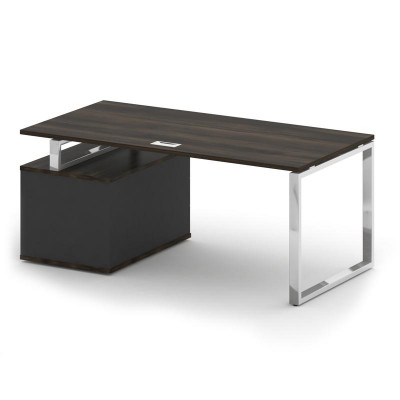 Шифт Стол руководителя с опорной тумбой, правый SK.SRT-180 (R) Дуб Мали/Антрацит NEW 1800*904*753