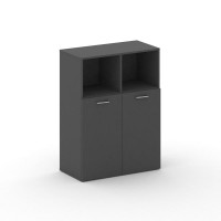 Шкаф офисный широкий средний Фреско 896*460*1202 FRU.ST-201 Базальт UM