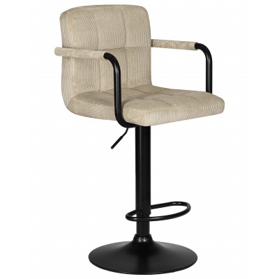 Стул барный DOBRIN KRUGER ARM BLACK (бежевый вельвет (LAR-E2041-04)) - купить в Екатеринбурге, в наличии