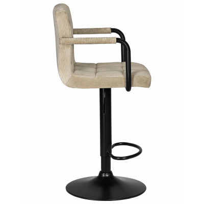 Стул барный DOBRIN KRUGER ARM BLACK (бежевый вельвет (LAR-E2041-04)) - купить в Екатеринбурге, в наличии