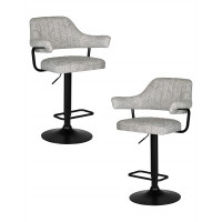 Набор 2 шт Стул барный DOBRIN CHARLY BLACK (светло-серый твид (LEO04))