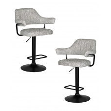 Набор 2 шт Стул барный DOBRIN CHARLY BLACK (светло-серый твид (LEO04))