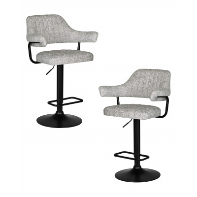 Набор 2 шт Стул барный DOBRIN CHARLY BLACK (светло-серый твид (LEO04))