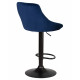 Стул барный DOBRIN LOGAN BLACK (синий велюр (MJ9-117))