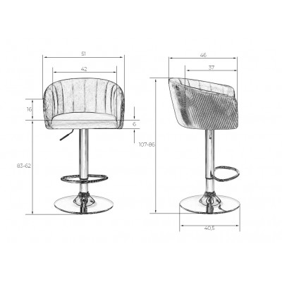 Стул барный DOBRIN DARCY (синий велюр (1922-20))