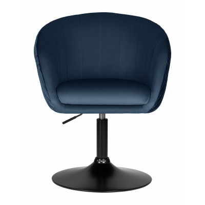 Кресло дизайнерское DOBRIN EDISON BLACK (синий велюр (1922-20)) - купить в Екатеринбурге, в наличии
