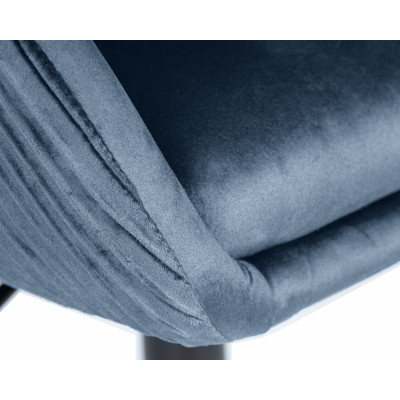 Кресло дизайнерское DOBRIN EDISON BLACK (синий велюр (1922-20)) - купить в Екатеринбурге, в наличии