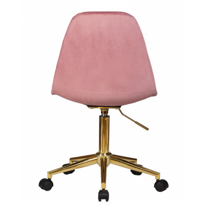 Офисное кресло для персонала DOBRIN MONTY GOLD (розовый велюр (MJ9-32))