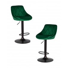 Набор 2 шт Стул барный DOBRIN LOGAN BLACK (зеленый велюр (MJ9-88))