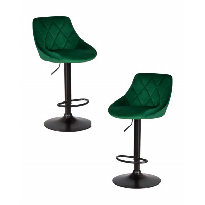 Набор 2 шт Стул барный DOBRIN LOGAN BLACK (зеленый велюр (MJ9-88)) - купить в Екатеринбурге, в наличии