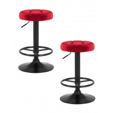 Набор 2 шт Табурет барный DOBRIN BRUNO BLACK (бордо велюр (MJ9-43))