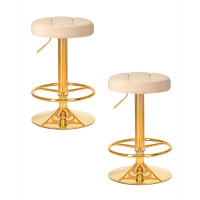 Набор 2 шт Табурет барный DOBRIN BRUNO GOLD (бежевый велюр (MJ9-10))