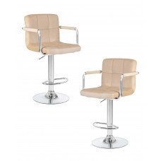 Набор 2 шт Стул барный DOBRIN KRUGER ARM (бежевый велюр (MJ9-10))