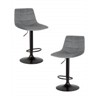 Набор 2 шт Стул барный DOBRIN TAILOR BLACK (серый велюр (MJ9-75))
