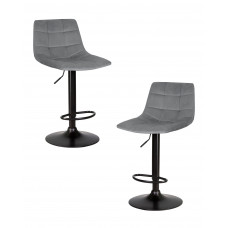 Набор 2 шт Стул барный DOBRIN TAILOR BLACK (серый велюр (MJ9-75))
