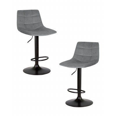 Набор 2 шт Стул барный DOBRIN TAILOR BLACK (серый велюр (MJ9-75)) - купить в Екатеринбурге, в наличии