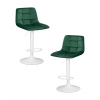 Набор 2 шт Стул барный DOBRIN TAILOR WHITE (зеленый велюр (MJ9-88))