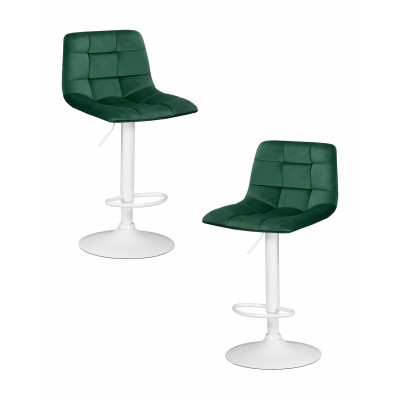 Набор 2 шт Стул барный DOBRIN TAILOR WHITE (зеленый велюр (MJ9-88))