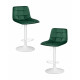Набор 2 шт Стул барный DOBRIN TAILOR WHITE (зеленый велюр (MJ9-88))