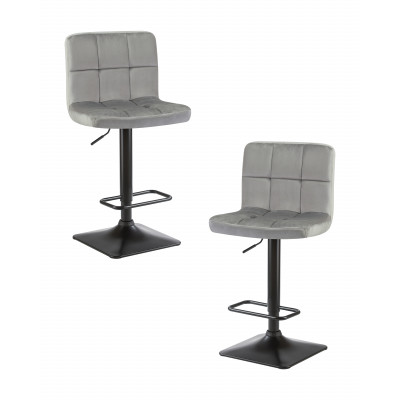 Набор 2 шт Стул барный DOBRIN DOMINIC (серый велюр (MJ9-75))