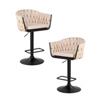Набор 2 шт Стул барный DOBRIN LEON (бежевая ткань (LAR 275-1))